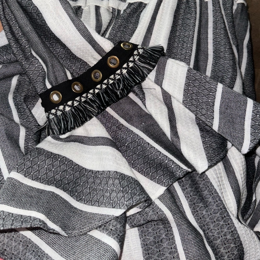 MISA Los Angeles Cybele Striped Off-Shoulder Bell Sleeve Mini Dress- Size m - Picture 4 of 7